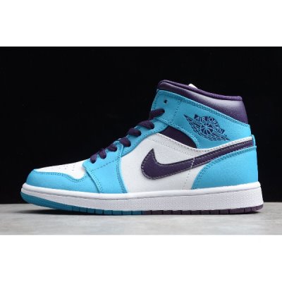 Nike Air Jordan 1 Mid Mavi / Mor Basketbol Ayakkabısı Türkiye - PB9GMD8V